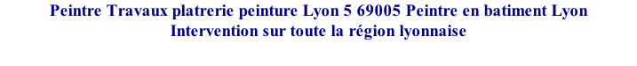 Peintre Travaux platrerie peinture Lyon 5 69005 Peintre en batiment Lyon Intervention sur toute la région lyonnaise